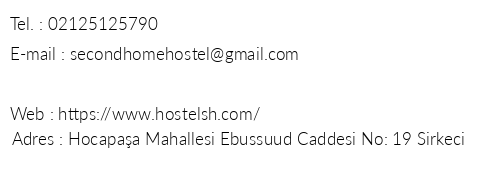 Second Home Hostel telefon numaralar, faks, e-mail, posta adresi ve iletiim bilgileri